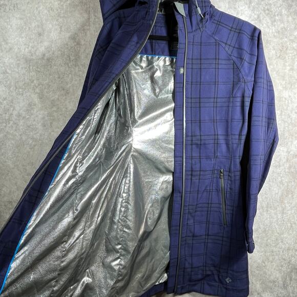 Columbia Dusk2Dawn Jacket Women S Blue Plaid Thermal Comfort Omni-Heat Insulated - Picture 5 of 9